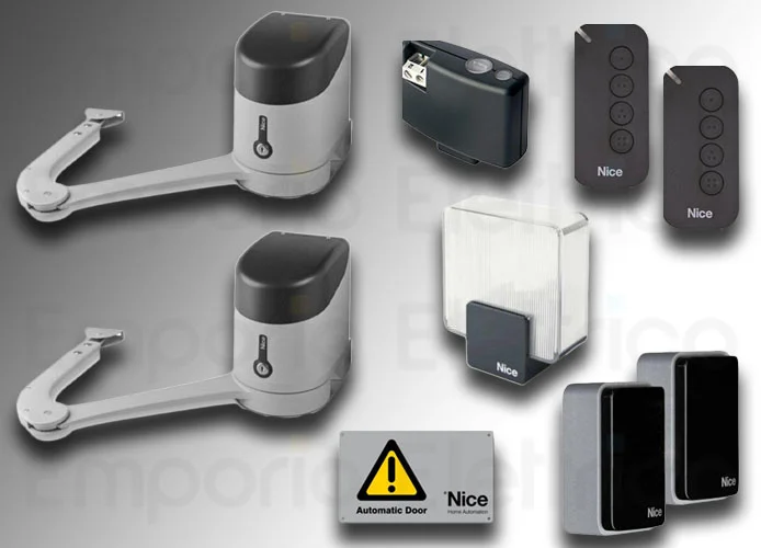 nice kit automatización puertas batientes 24Vdc hykekit bd hykebdkce