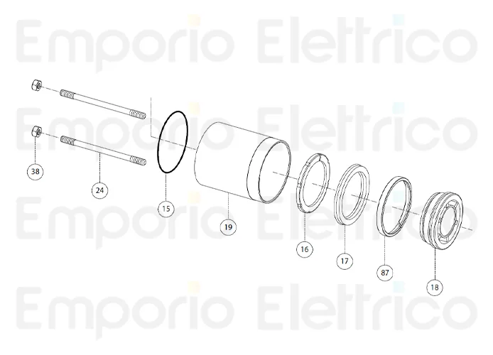fadini ricambio tirante m8x126 2pz per aproli 380 lb 38024
