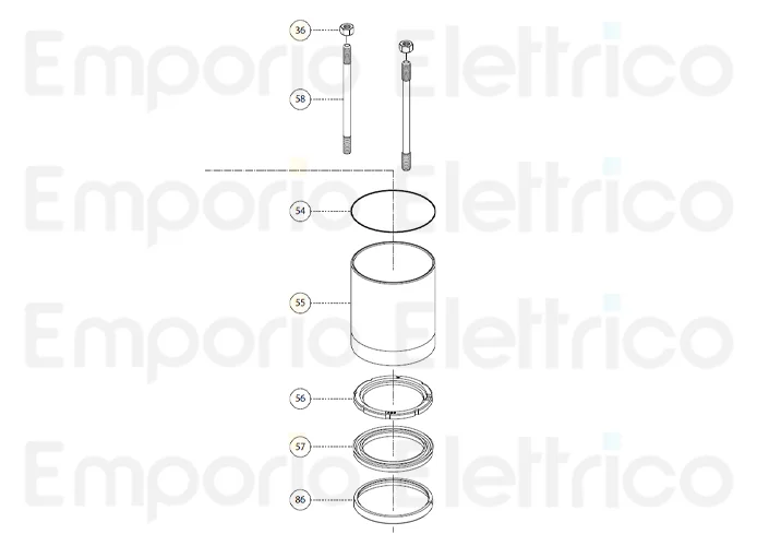 fadini ricambio tirante m8x126 2pz per aproli 480 48058 2