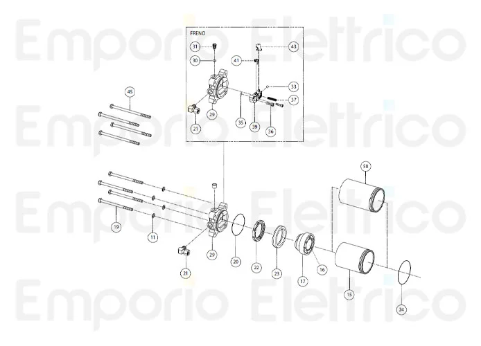 fadini ricambio vite m8x150 te 4pz per drive 700 70245 4