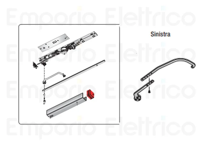 came kit automatización hoja sx dos paneles articulados 24v voilà 001uv06 uv06