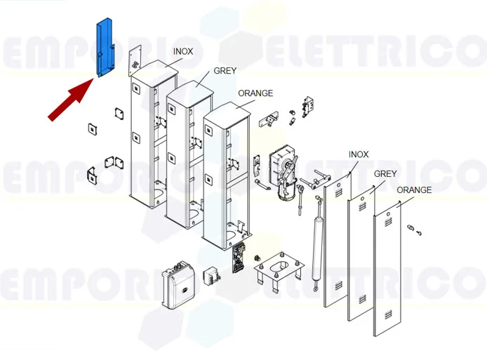 came repuesto pestaña conexión mástil rectangular 60x40 119rig044