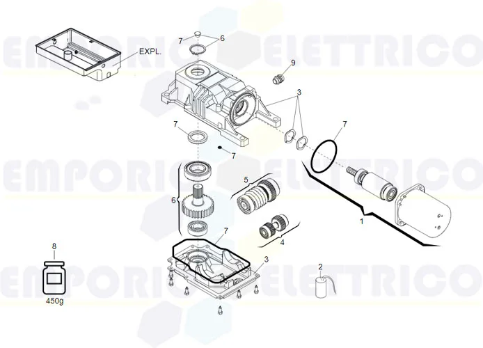 faac página repuestos para motor 770 230v