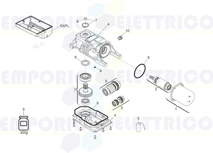 faac página repuestos para motor 770 230v l