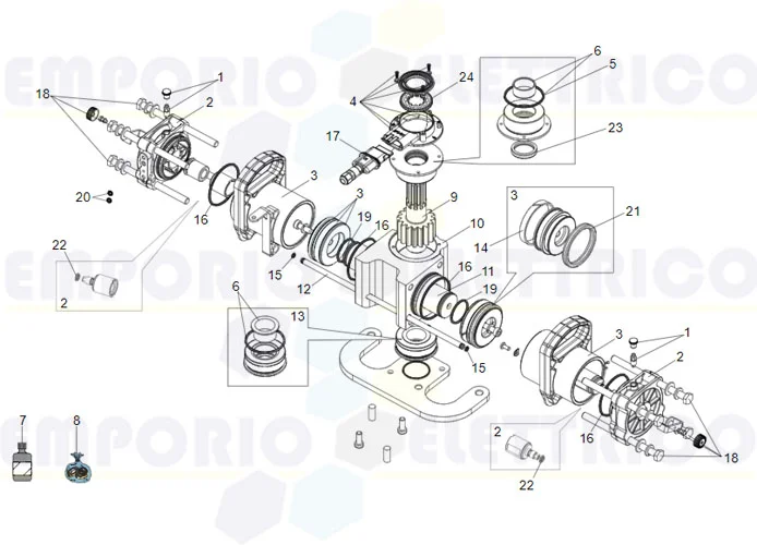 faac página de repuestos para motor s700h gato 100°