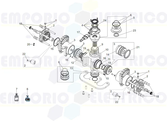 faac página de repuestos para motor gato s800h 100°
